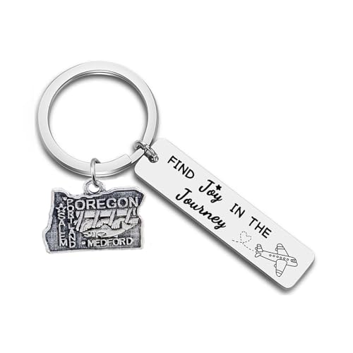 JJTZX Find Joy in The Journey Keychain USA State Map