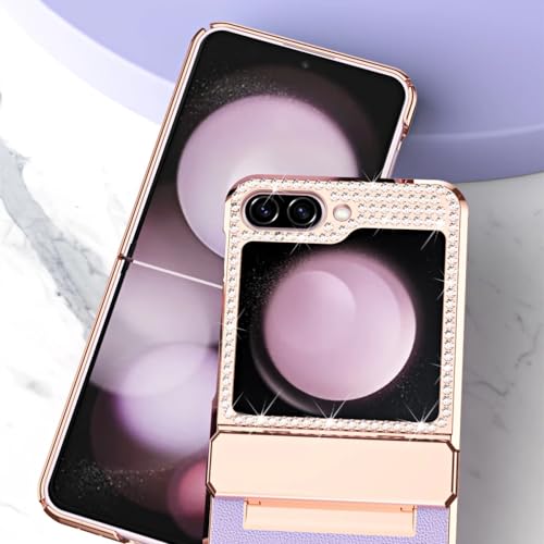 Coque rigide Galaxy Z Flip 3 pliable avec cuir galvanisé flash blanc - 3