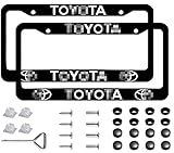 2Pcs License Plate Frames for Toyota, Premium Matte Aluminum Alloy License Plate Holder...