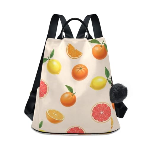 Sac à dos antivol femme Summer Fruits Oranges évitez les pickpockets avec style