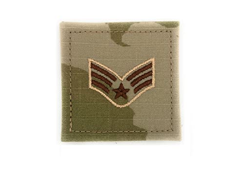 Insignia Depot US Air Force 2x2 OCP Spice Brown Rank with Hook Fastener (E4 Senior Airman)