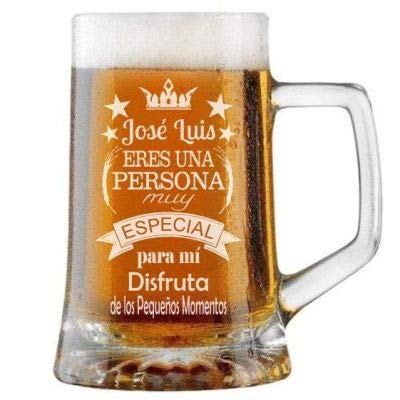 Jarra de Cerveza Personalizada HOMBRE MUY ESPECIAL. Regalo Grabado y Personalizado para Hombre o Mujer. Detalle para Celebraciones Cumpleaños Aniversario Regalo Día de la Madre Jubilación.