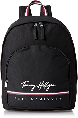 Sac à dos mixte noir Tommy Hilfiger, grand compartiment urbain chic