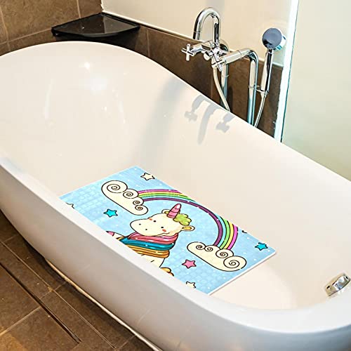 Tapis de bain avec ventouses antidérapant licorne pour douche - 6