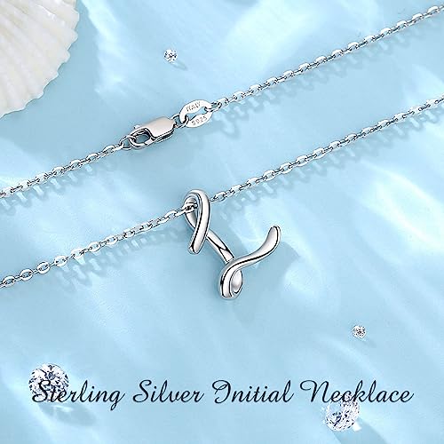 EUDORA Sterling Silver Initial Necklaces for Women, Classic 26 Letter Neckless Gifts for Girls, Sister, Mother Daughter, 18 inch Chain3