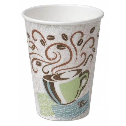 Dixie PerfecTouch 12 oz. Insulated Paper Hot Coffee Cup by GP PRO (Georgia-Pacific), Coffee Haze, 5342CDSBP, 160 Cups Per Case, Coffee Haze Design