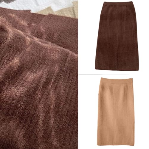 Women Knitted Long Skirt Solid Color Fitted Stretch Slit Skirt Strapless Bodycon Maxi Skirt Winter Warm Skirt2
