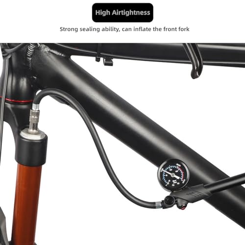 NELboNs Shock Pump for Road Mountain Bike High Pressure Suspension Pump 300PSI for Front Fork and Rear Bike Suspension Air Shocks with Gauge Fits Schrader & Presta Tire Valve