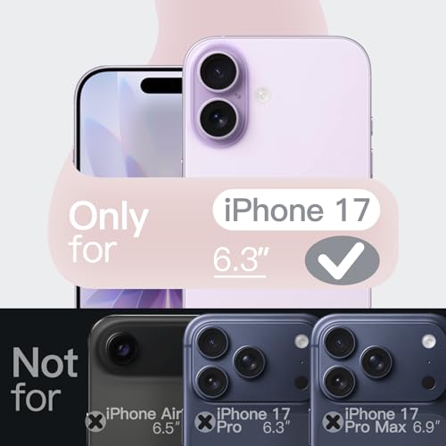 Image of JETech Liquid Silicone Case for iPhone 17 6.3-Inch, Silky Soft Touch Full-Body Protection, Anti-Scratch Shockproof Phone Cover with Microfiber Lining (Light Pink)
