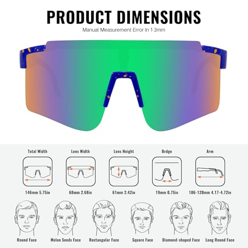 image for NICBOOY Sports Fan Sunglasses, Oversized Sports Sunglasses, UV400 Prot