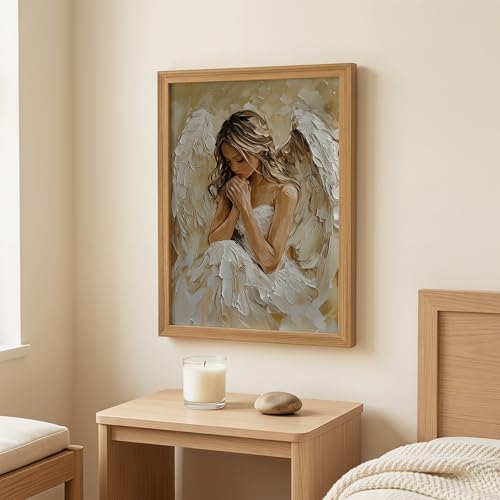 Framed Angel Wall Art Canvas Print, Praying Artwork 12x16 for Bedroom by AZPRXN - Used condition - Image 6