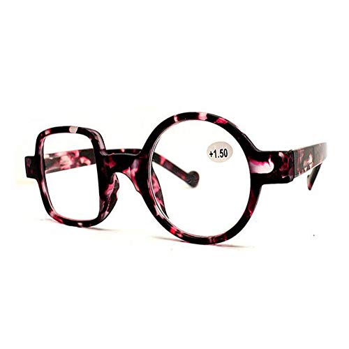 Deylaying Gafas de lectura Redondas Cuadrado - Moda Diseño Bisagra de primavera Gafas Marco Retro Clásico Lector para Mujer Hombres
