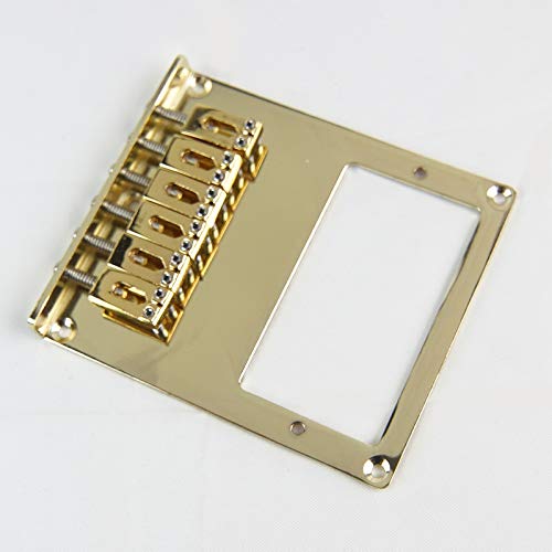 Tele style Guitar bridge w/Humbucker pickup hole,Modern 6-Saddle, Gold Plated
