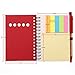 Maxdot 4 Pieces Kraft Paper Steno Pocket Business Notebook Spiral Lined Notepad Set with Pen in Holder, Sticky Colored Notes Page Marker Tabs (4 Colors Cover)
