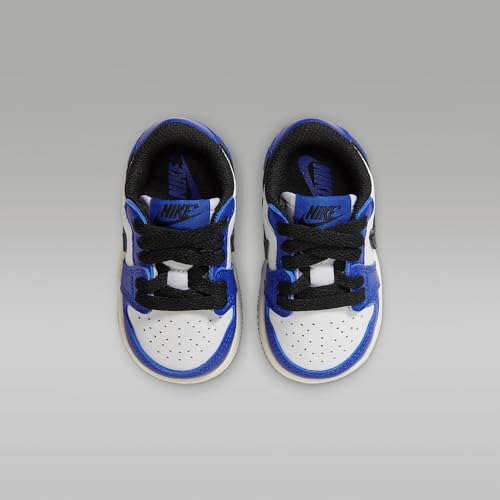 Jordan 1 Retro Low Silver Baby/Toddler Shoes (White/Game Royal/Sail/Black)4