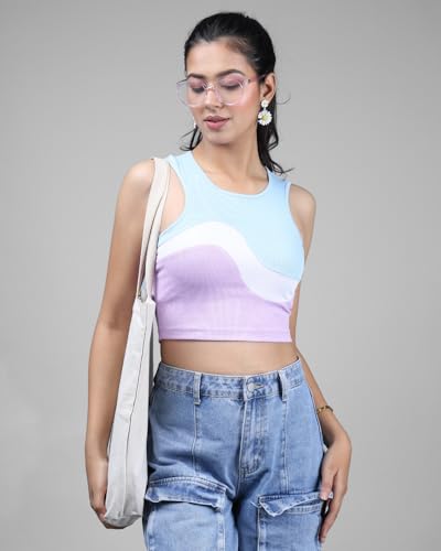 Image of Noble Monk Women Cotton Blend Casual Fit Stylish Tops | Casual Crop Top's | Tshirt