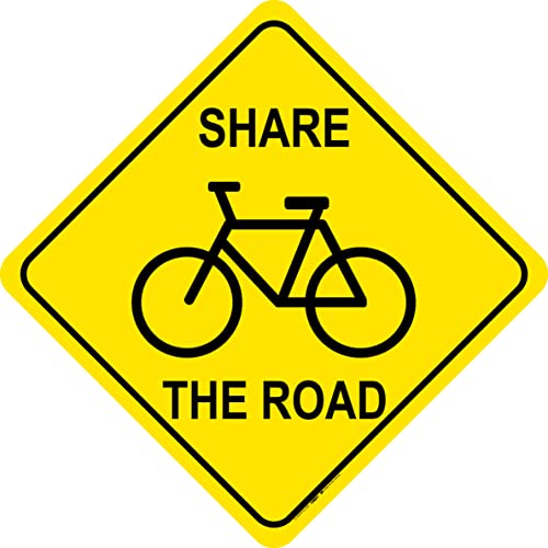 Signways, Share The Road Bicycle Street Sign Reflective Aluminum, Made in The USA Reflective 24