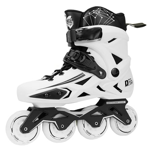 Inline Skates Women Men, Outdoor Roller Skates, High Performance Professional Roller Skate Shoes for Adult Female Male Beginner White,Women 11/Men 10