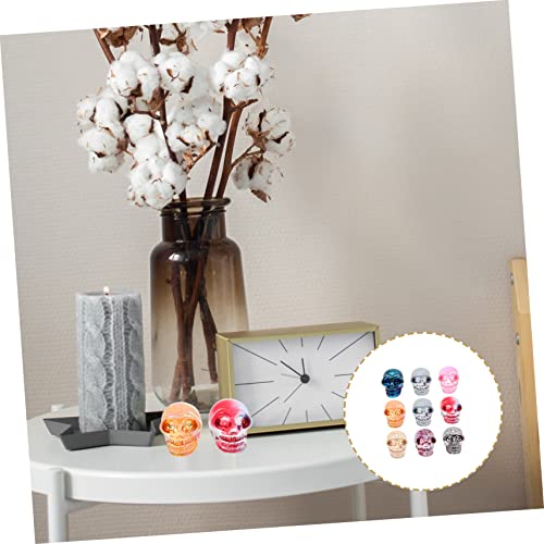 Estatua de calavera calavera de cristal para decoracion del escritorio de oficina y esqueleto 3