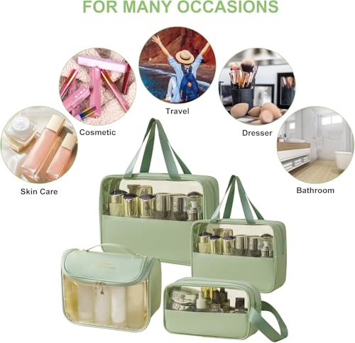 Portable Clear Travel Toiletry Bag Set - Waterproof & Stylish - Image 6