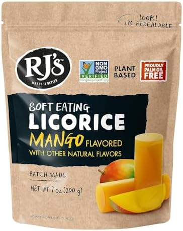 RJS LICORICE Natural Mango Licorice Logs, 7 OZ
