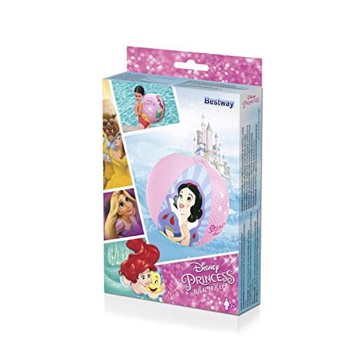 Bestway 91042 - Pelota De Playa Hinchable Diseño Disney Princess Rosa 51 Cm Con Válvula De Rápido Inflado Para Piscina O Playa Para Niños Y Niñas Mayores De 2 Años