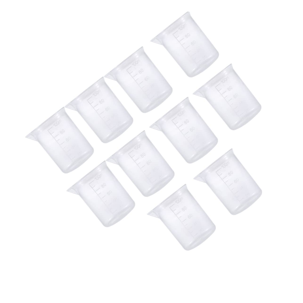 COLLBATH Set of 20 Pp Plastic Measuring Beakers 100ml Graduated Cups Lab Home Use