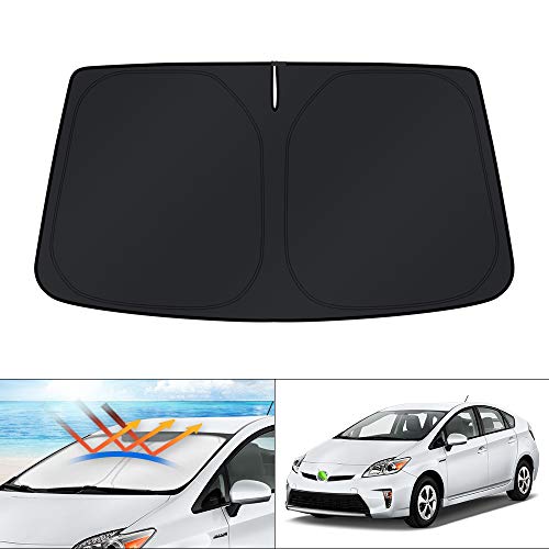 Image of KUST Windshield Sun Shade for 2010-2013 2014 2015 Toyota Prius Hatchback (Not for Prius C or Prius V) Custom Fit Window Accessories Shade Foldable Sun Visor Protector Block UV Rays
