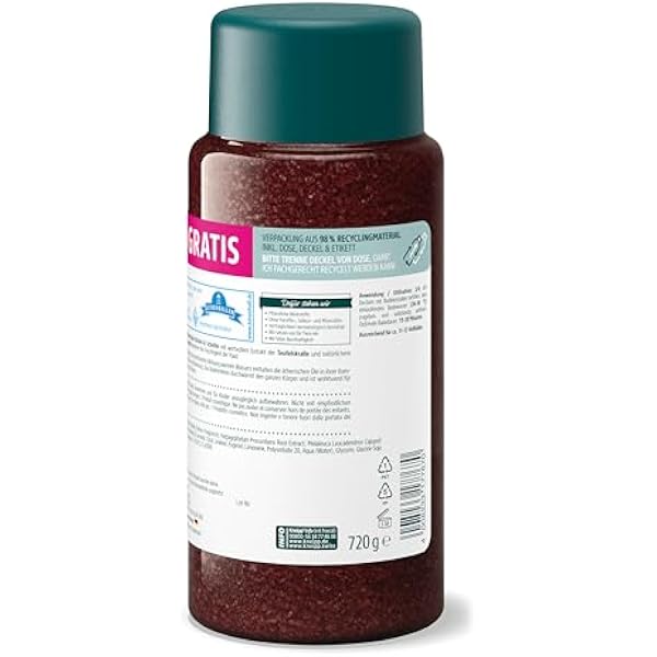 Кристаллы для ванн Kneipp для спины и плеч + 20% бесплатно - с драгоценным экстрактом когтя дьявола - успокаивающие, согревающие, расслабляющие - 720 г