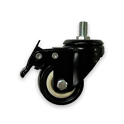 Apexdesk 2-Inch Heavy Duty Rubber Caster Wheels With Swiveling Threaded Stem And Stationary Locks, 440 Lbs. Total Load Capacity, And Compatible With Standing Desks & More (Pack Of 4) #TOP3
