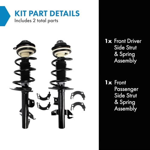 Image of TRQ Front Strut & Spring Assembly Set | For 14-22 Jeep Cherokee Driver & Passenger Side Pair