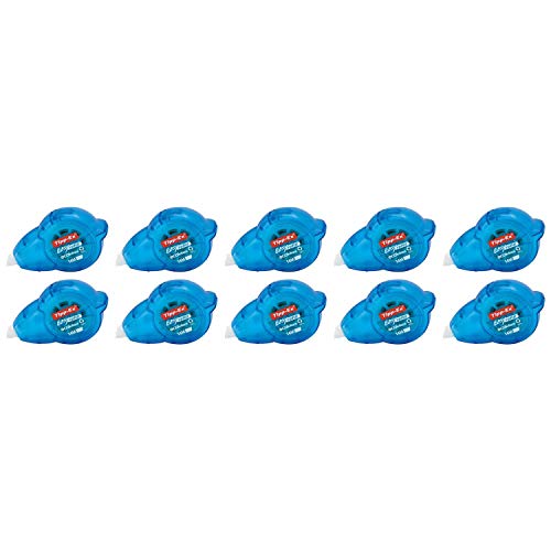 TIPP-EX - Lote de 10 cintas correctoras de 5 mm x 14 m, color azul transparente