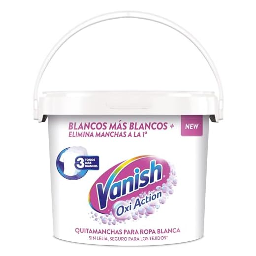 Vanish Crystal White Oxi Action - Quitamanchas Profesional para Ropa Blanca, en Polvo - 2.4 kg