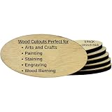 {Craft-Ready Hardwood Plywood} ~1/4" Sandeply hardwood plywood with smooth faces and clean laser-cut edges—ideal for painting, staining, vinyl, engraving, and wood burning. {Accurate Sizing Diameter} Ovals are measured by diameter for reliable sign l...