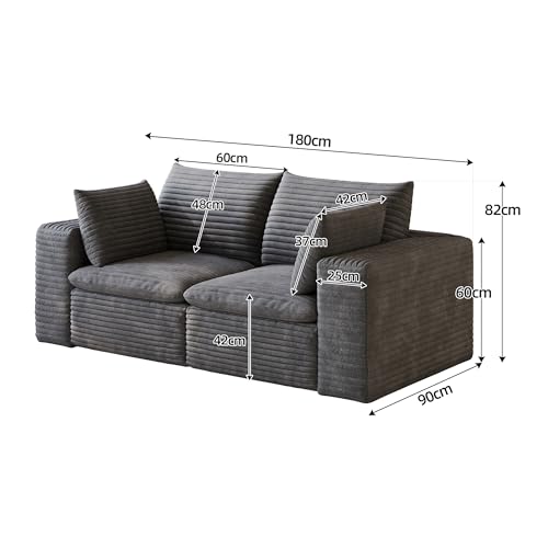 Sofá modular de 180 cm ideal para salón de apartamento y dormitorio 3