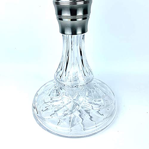 BGSFF Mittleres Shisha-Set, 1 Schlauch, arabisches Shisha-Zubehör aus Edelstahl, Keramik-Räuchertopf, Glasvasenboden – Bild 5