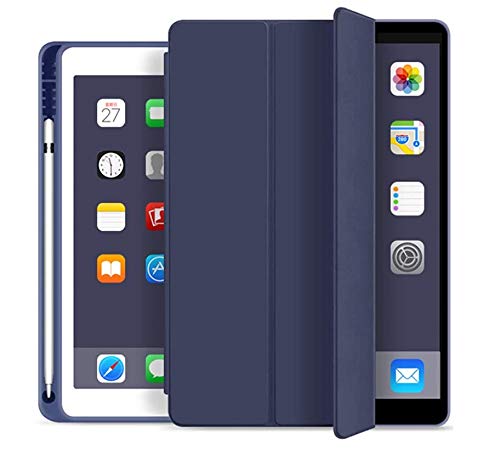 MOCA (Pencil Holder) Smart Flip Folio case Cover for iPad 9.7 inch 2018/2017 A1893/A1954 A1822/A1823 iPad Air 2 A1566/A1567 iPad Soft TPU Back Flip Cover Case (9.7 iPad 2017-2018 & Air 2, Navy) (B0836T4T67) Amazon Price History, Amazon Price Tracker