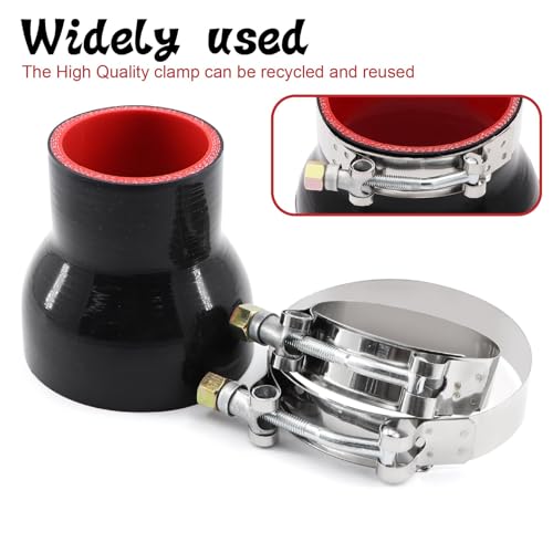 TuoLauthon 2 to 3 inches Straight Black Silicone Reducer Coupler with 2 T-Bolt Clamps 4 Layers of Polyester Reinforcement Suitable High Level Turbo Pipe by TuoLauthon - Used condition - Image 5