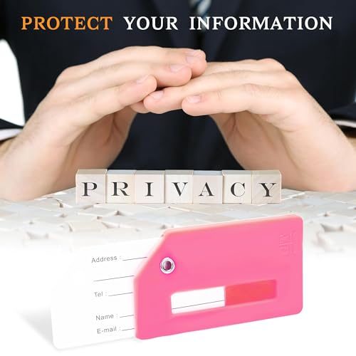 Image of Silicone Luggage Tag for Suitcases with Stainless Loop, TSA Approved, Privacy Protection Travel Essentials Bag Tags by Gostwo, Pink, 3.6 inch x 2 inch x 0.25 inch, Playful /Feminine