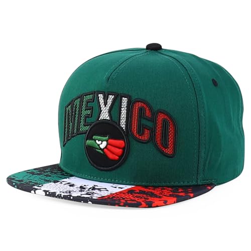 Image of Hecho En Mexico Eagle 3D Embroidered Flat Bill Snapback Cap