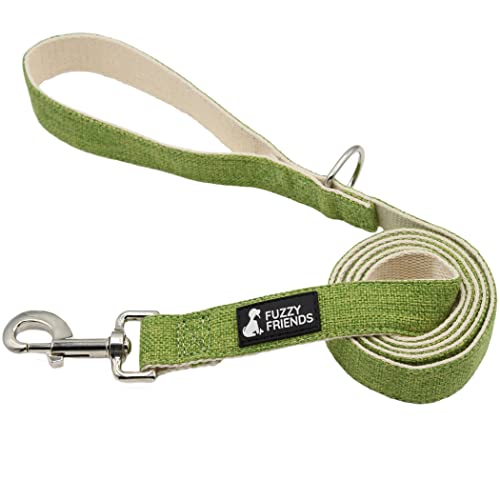Fuzzy Friends Dk Green Hemp Dog Leash. Chemical Free, Environmental