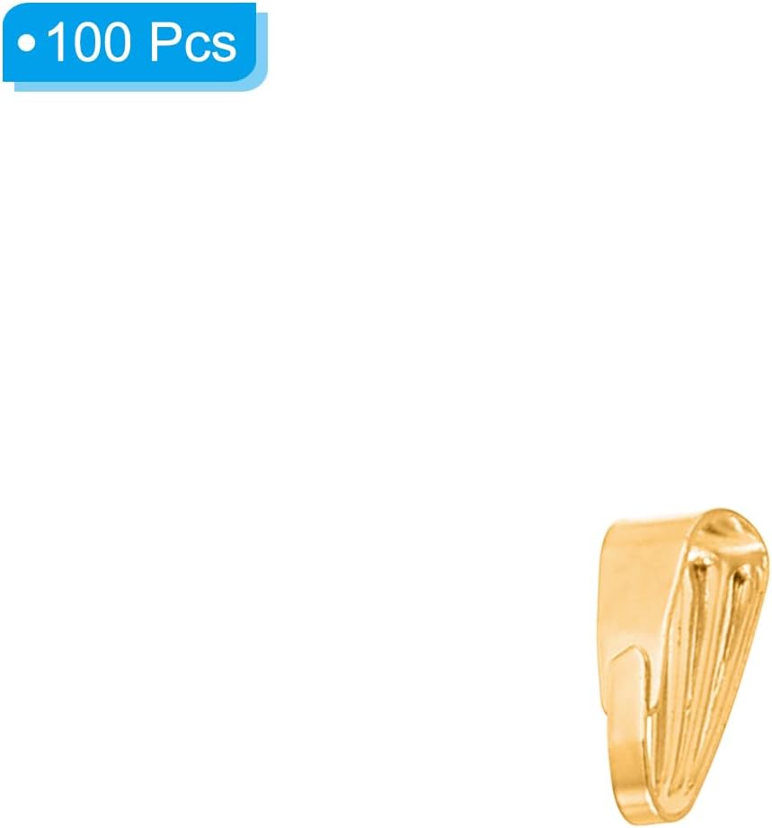 PATIKIL 8.5x3.5mm Snap Bail Hook Pinch, 100Pcs Alloy Pendant Charm Clasp Connectors Bail for Necklace Jewelry Making Bracelet Dangle DIY Crafts, Light Gold - Image 3