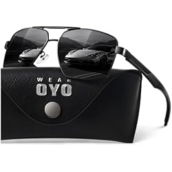 WEAROYO Polarized Sunglasses Men Womens Al-Mg Alloy Frame Spring Hinges Pilot Military Style UV400 Protection Driving