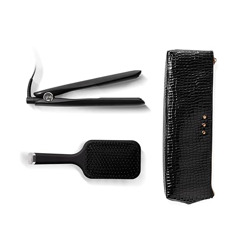 Image of ghd Gold Hair Straighteners Gift Set – Amazon Exclusive with Paddle Hair Brush & Heat Resistant Bag, Professional Hair Styling for Smooth, Sleek, Shiny Results, All Hair Types (UK Plug)
