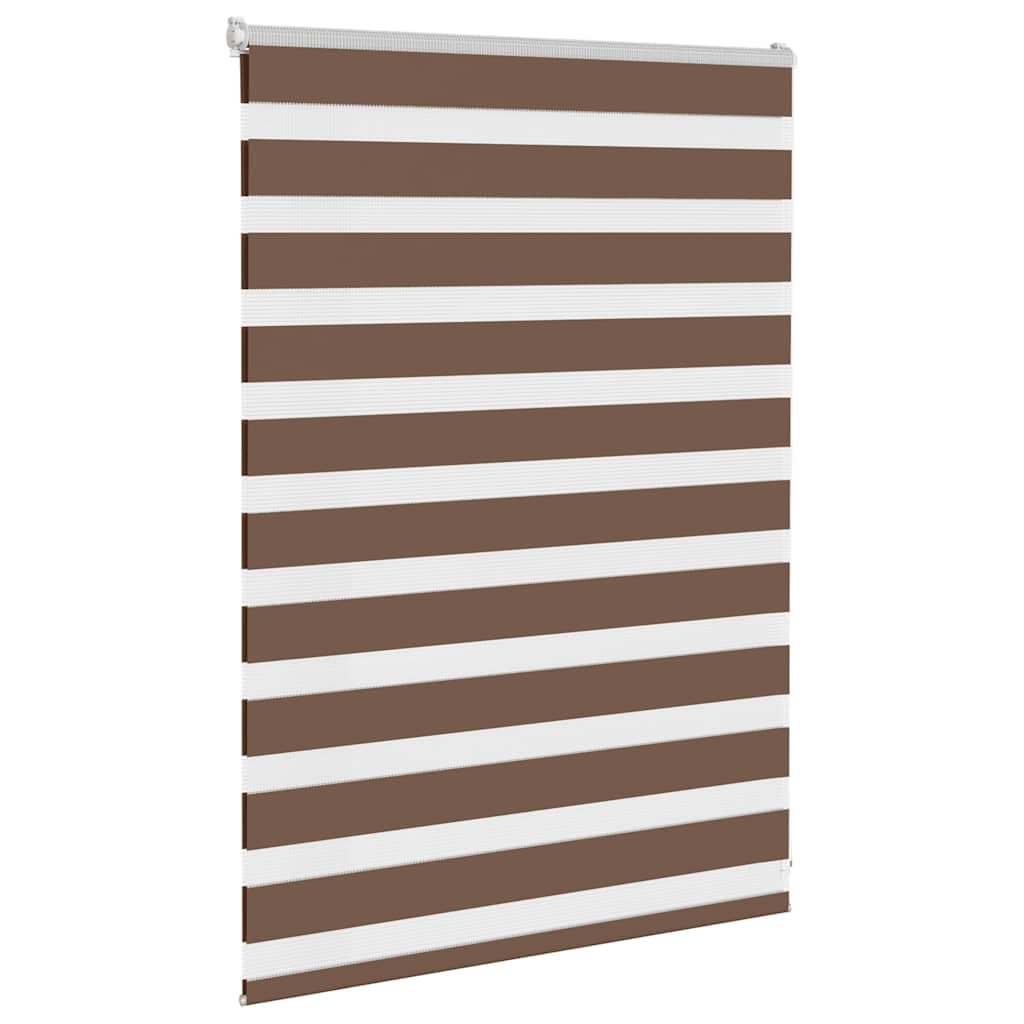 Tenda a Rullo Zebra 115x100 cm Marrone Oscurante Giorno e Notte