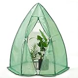 VOUNOT Gewächshaus Foliengewächshaus für Balkon, Garten, überwinterungszelt für Pflanzen, Tomatengewächshaus Winterfest Stabil, 160x160x180cm Grün