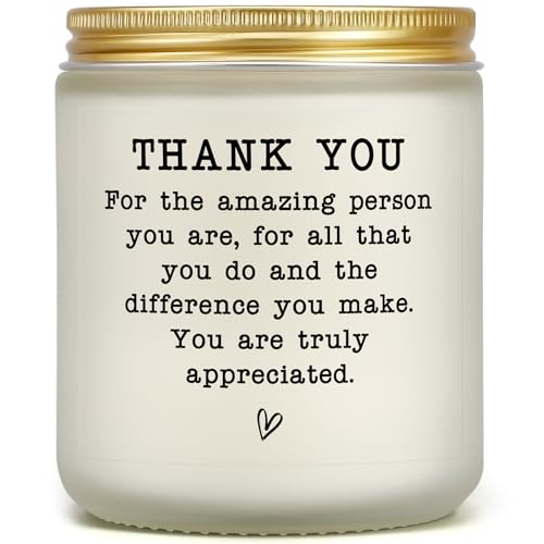Thank You Gifts for Coworkers, Appreciation Gift for Teacher Principal Hostess, Thank You Candle for Employee Staff Friend Women Men, Goodbye Retirement Present for Coworkers, Lavender Scented Candle