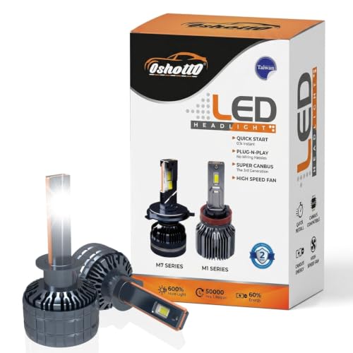 Image of Oshotto M1 Series H1 300 Watt (150W+150W) LED Headlight /Foglight Bulb, 30000Lumens 6500K Cool White, with 2 Year Warranty (Pack of 2)