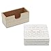 Juvale Wooden Coasters Set of 6-3.8 in, White, Square, Farmhouse Style - Coaster Holder for Coffee Table & Bar Decor - Kitchen & Living Room Decor