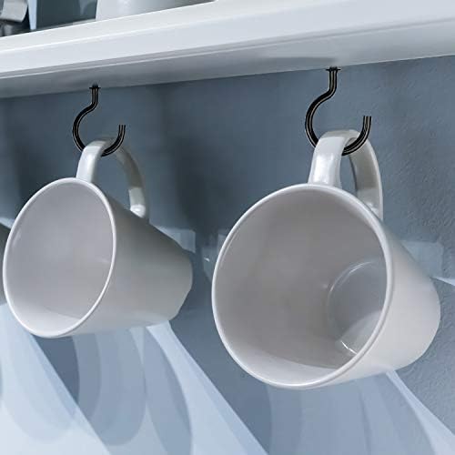 ASTARON 75 Pcs Multi-Size Metal Ceiling Hooks Nickel Plated Hooks Screw-in Cup Hook Holder, Black